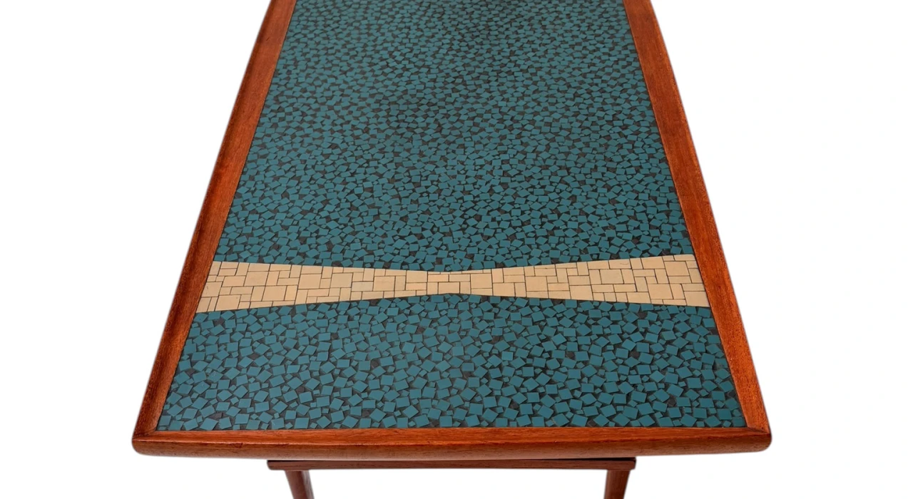 Mid-Century Modern Coffee Table with Mosaic Top by Berthold Muller, 1950s